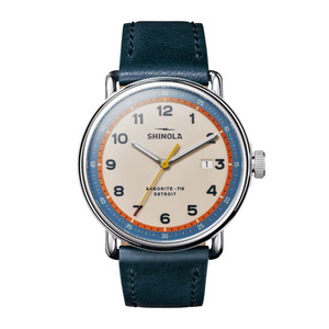 Canfield Model C56 3HD 43mm, Navy Leather Strap - Rooster 