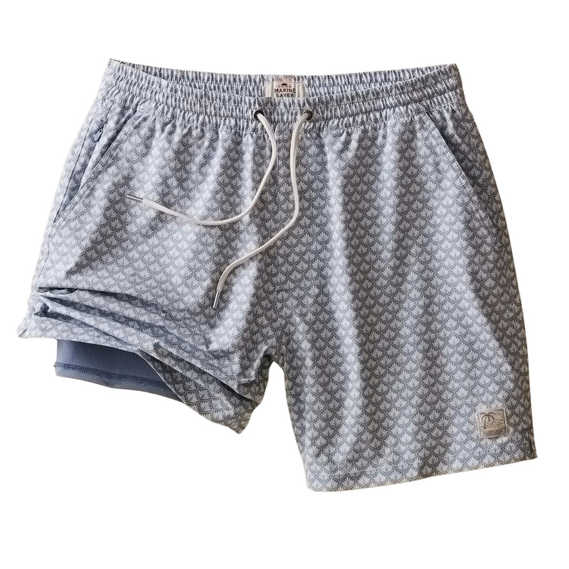 Lined Sport & Swim Short 6" – Light Blue Agave Print