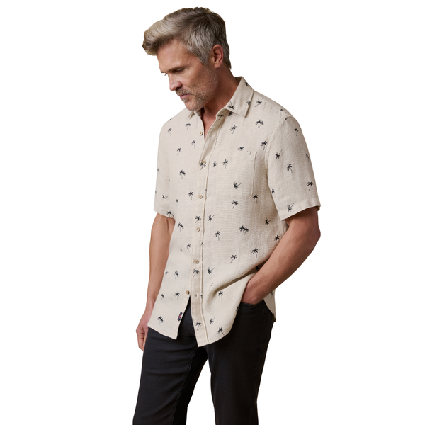Ss Palma Linen Shirt - Rooster 