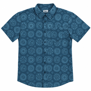 Sun Dial Short Sleeve Button Up - Rooster 