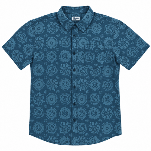Sun Dial Short Sleeve Button Up