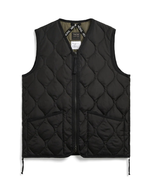 Military Zip V-Neck Down Vest (Hard Shell) - Rooster 