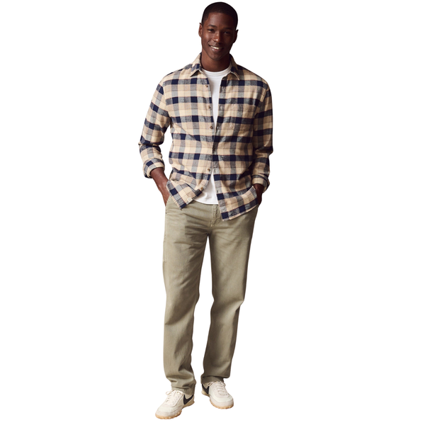 Tahoe Flannel Shirt Navy/Tan Buffalo Windowpane - Rooster Bus