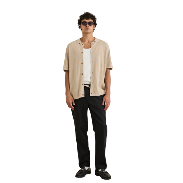 Textured Knit Ss Shirt