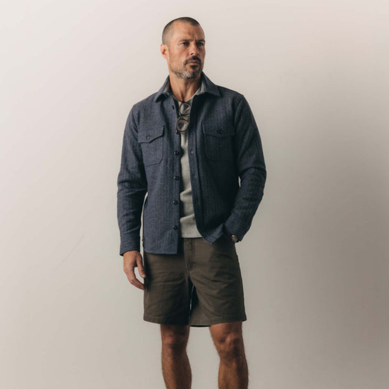 The CPO Overshirt – Indigo Ash Wool Herringbone