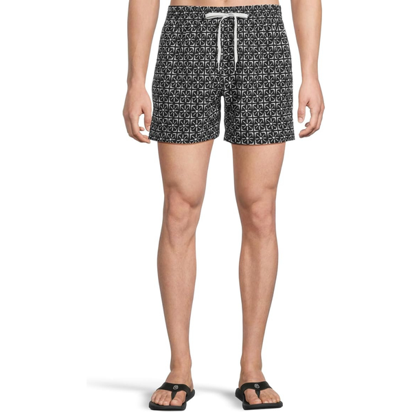 The Sundials- Black 5.5" (Classic Lined Swim Trunk) - Rooster 