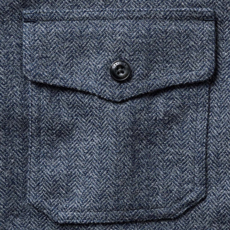 The CPO Overshirt – Indigo Ash Wool Herringbone
