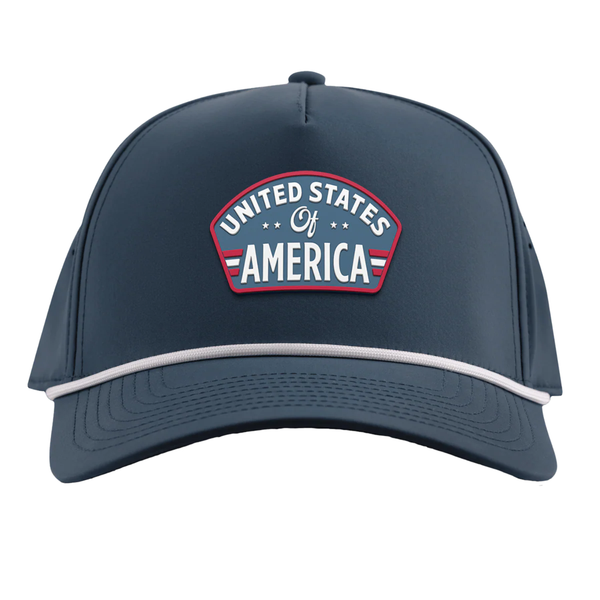 United States of America Badge Curved 5 Panel Rope - Rooster 