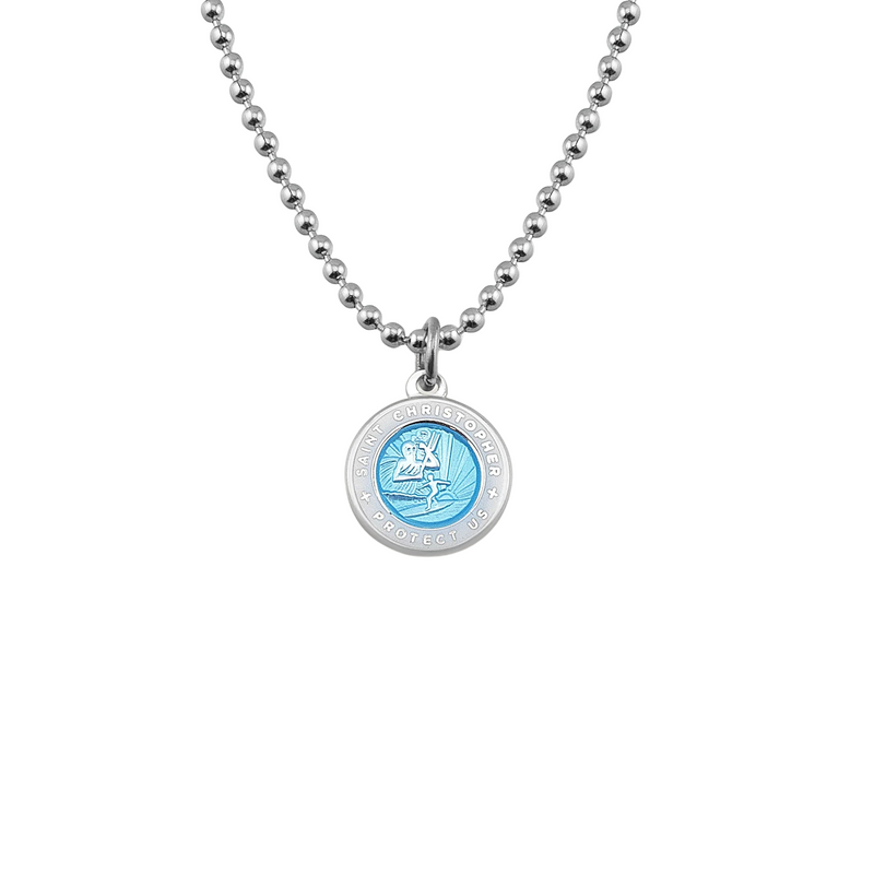 St. Christopher Small – Aqua - White
