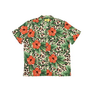 Cat Floral Leisure Stretch Buttonup - Rooster 