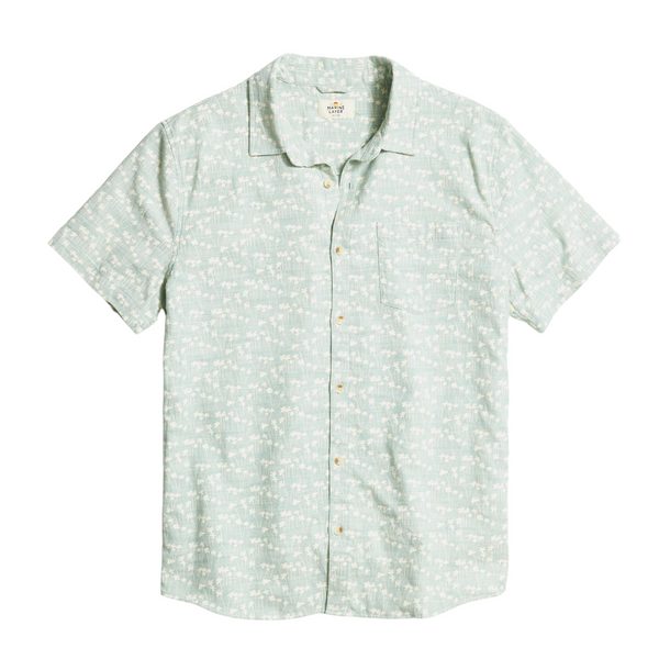 Stretch Selvage Short Sleeve Shirt Palm Print - Rooster 