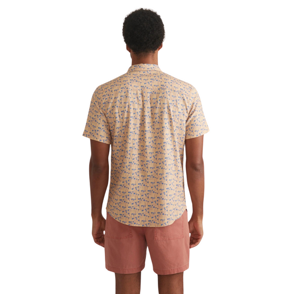 Stretch Selvage Short Sleeve Shirt Palm Print - Rooster 