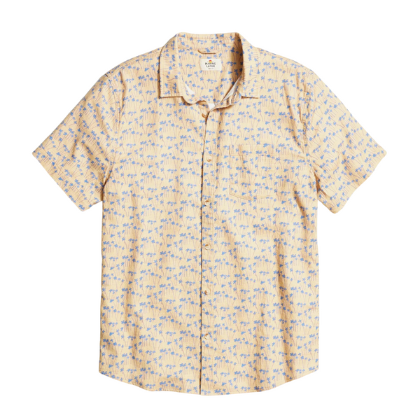 Stretch Selvage Short Sleeve Shirt Palm Print - Rooster 