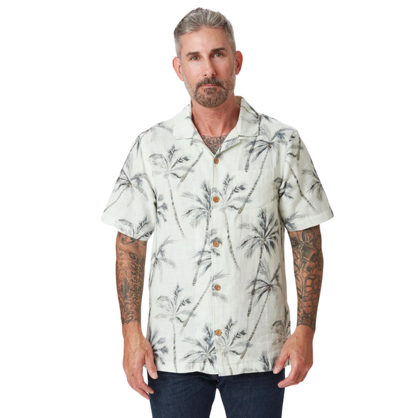 Double Gauze - Camp Shirt - Water Palm - Rooster 