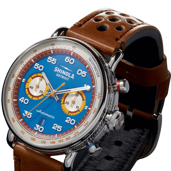 Lap 7 Canfield Speedway 44mm Brown Leather Strap