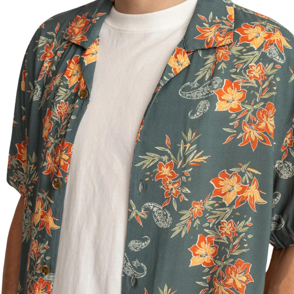 Tropical Paisley Cuban SS Shirt - Rooster 
