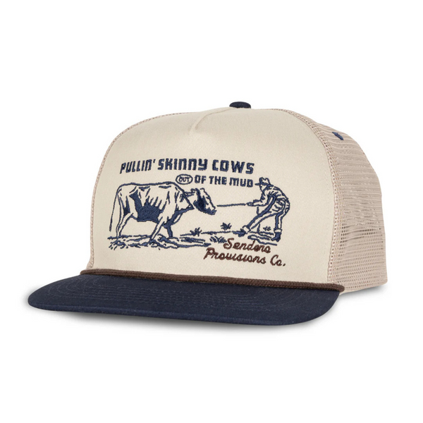 Skinny Cows Hat Cream/Navy - Rooster 