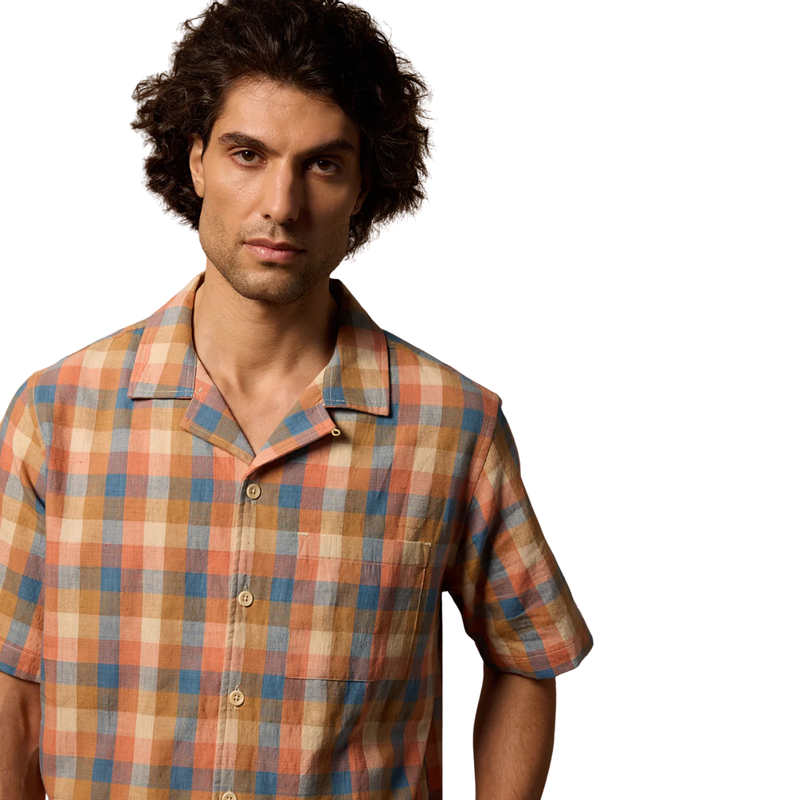 Khushi Camp Shirt Plaid Multi – Kora In Plaid Multi