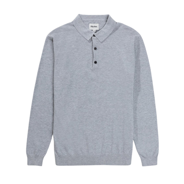 Textured Knit Ls Polo - Rooster 