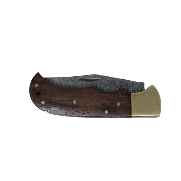 Woody Damascus Folder - Rooster 