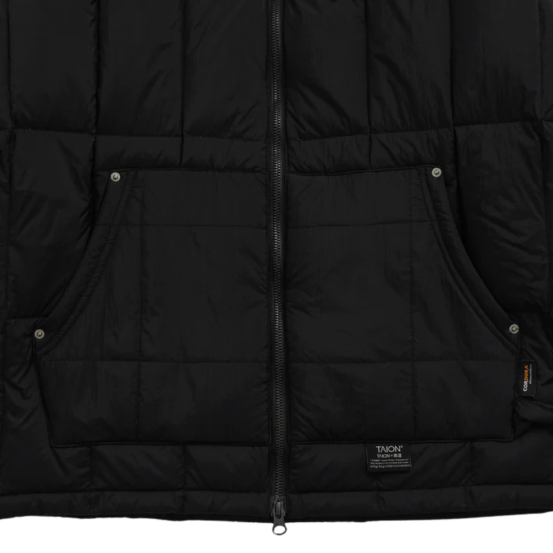 Work W-Zip Hood Rib Down Jacket – Black