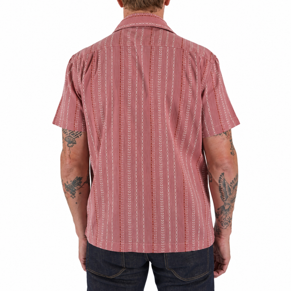 The Wrench Gauze Dobby Stripe Shirt – SALMON