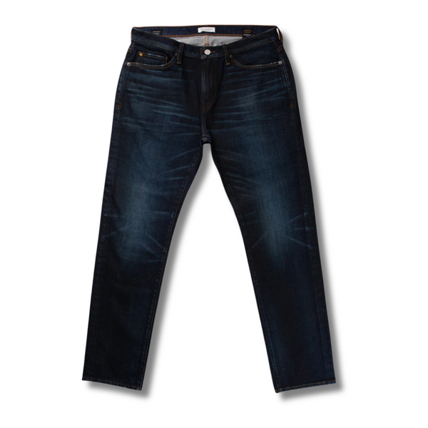 Front view of Ace Rivington Athletic Taper Denim Jeans in Asphalt, featuring a tailored fit through the thigh with a tapered leg