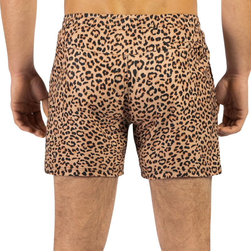 Agua Volley X 2N1 5in – Leopard Print Tan