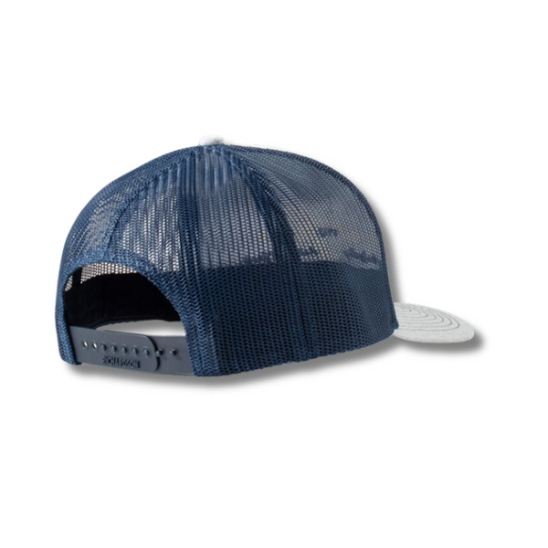 Back of Ariat Authentic Good Cap in blue with adjustable snapback closure and breathable mesh design