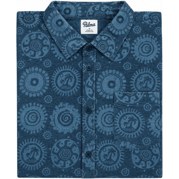 Sun Dial Short Sleeve Button Up – Slate