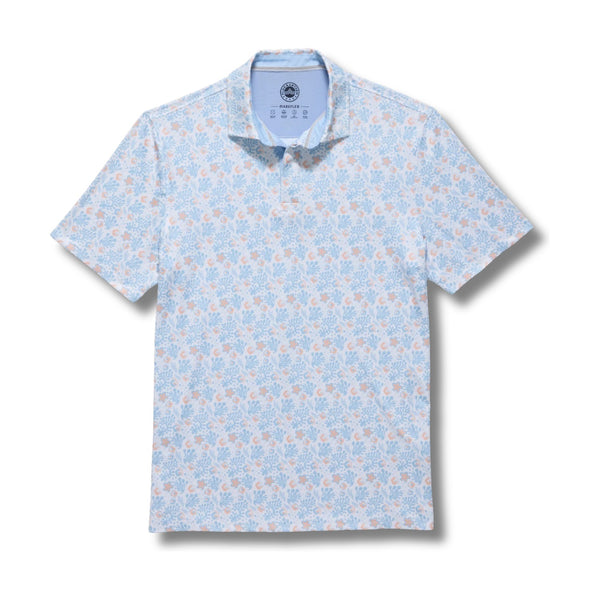 Berryville SS Floral Print Performance Polo - Rooster 