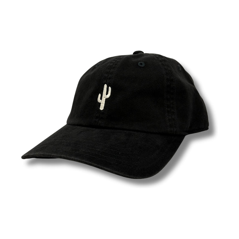 Washed Cactus Dad Hat – Black