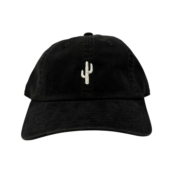 Washed Cactus Dad Hat – Black