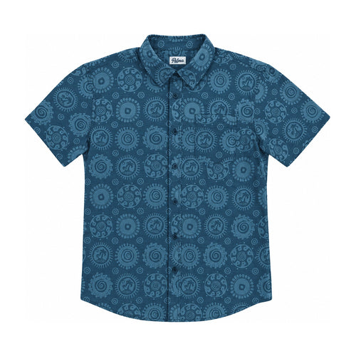 Sun Dial Short Sleeve Button Up