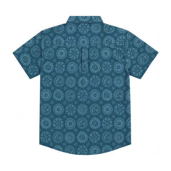 Sun Dial Short Sleeve Button Up - Rooster 