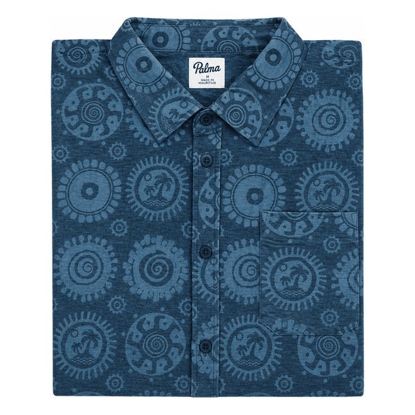 Sun Dial Short Sleeve Button Up - Rooster 