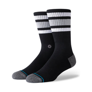 Black Boyd crew socks with ribbed texture – Rooster