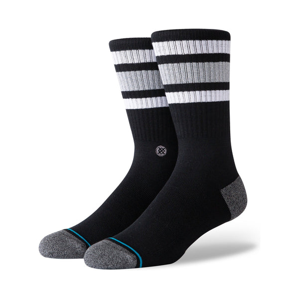 Black Boyd crew socks with ribbed texture – Rooster