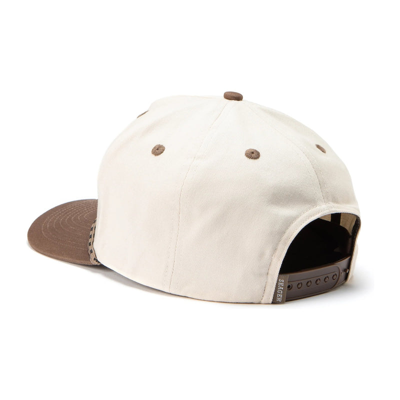 Branded Snapback – Cream/ Brown