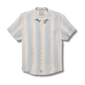 BRENT SS STRIPE LINEN BLEND SHIRT - Rooster 