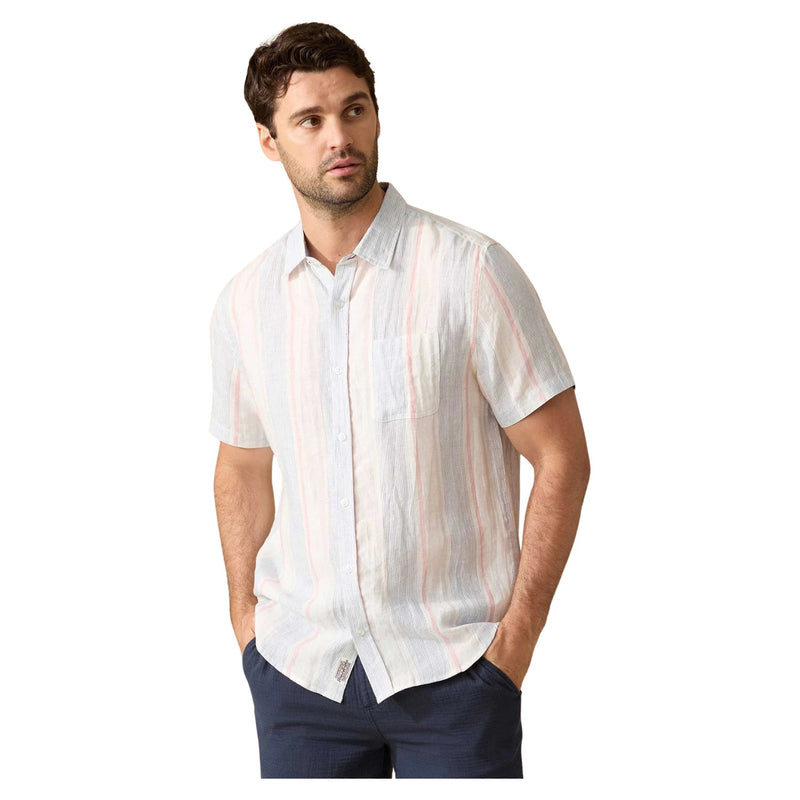 BRENT SS STRIPE LINEN BLEND SHIRT – WHPKBL