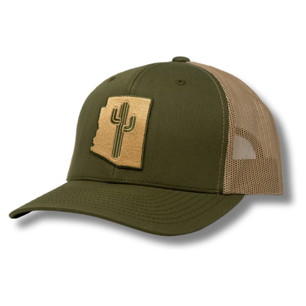 Cactus Stated Green/Khaki Trucker - Rooster 
