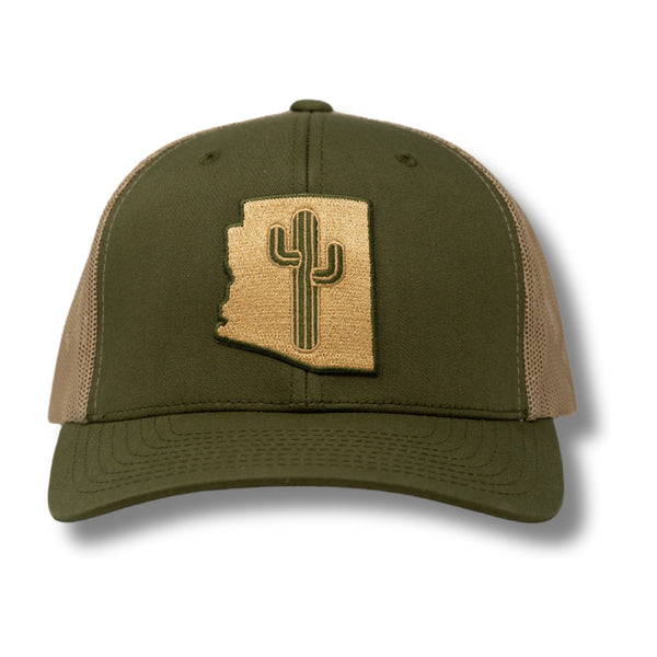 Cactus Stated Green/Khaki Trucker - Rooster 