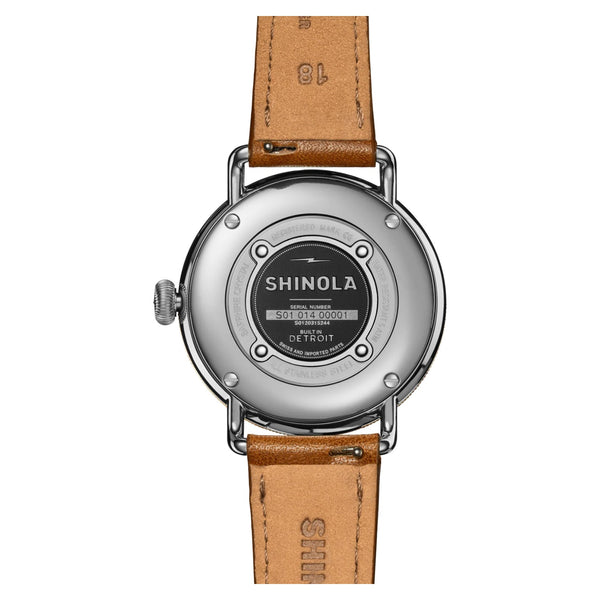 Canfield 3HD 38mm White Mop Tan Leather Strap - Rooster 