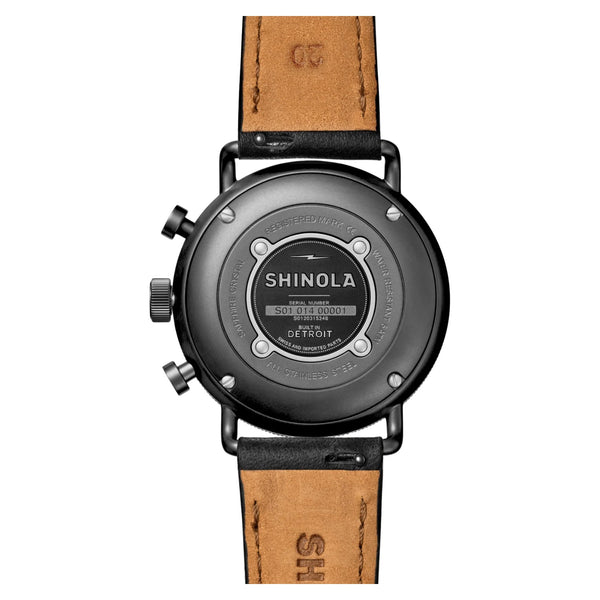 Canfield Sport 40mm Black Leather Strap - Rooster 
