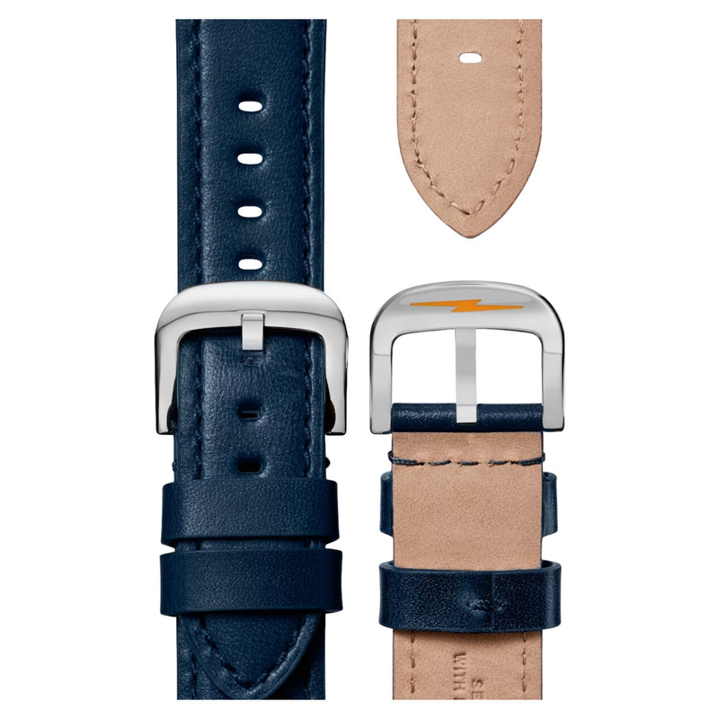 Canfield Model C56 3HD 43mm, Navy Leather Strap - Rooster 