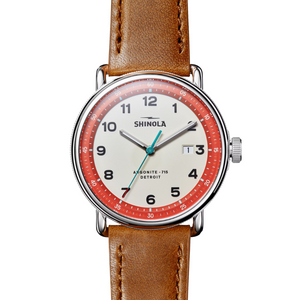 The Canfield Model C56 43MM Bourbon Leather Strap - Rooster 