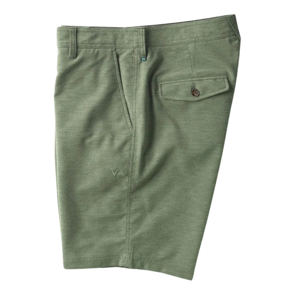 Side view of Vissla Canyons Walk Short in vintage green– Rooster