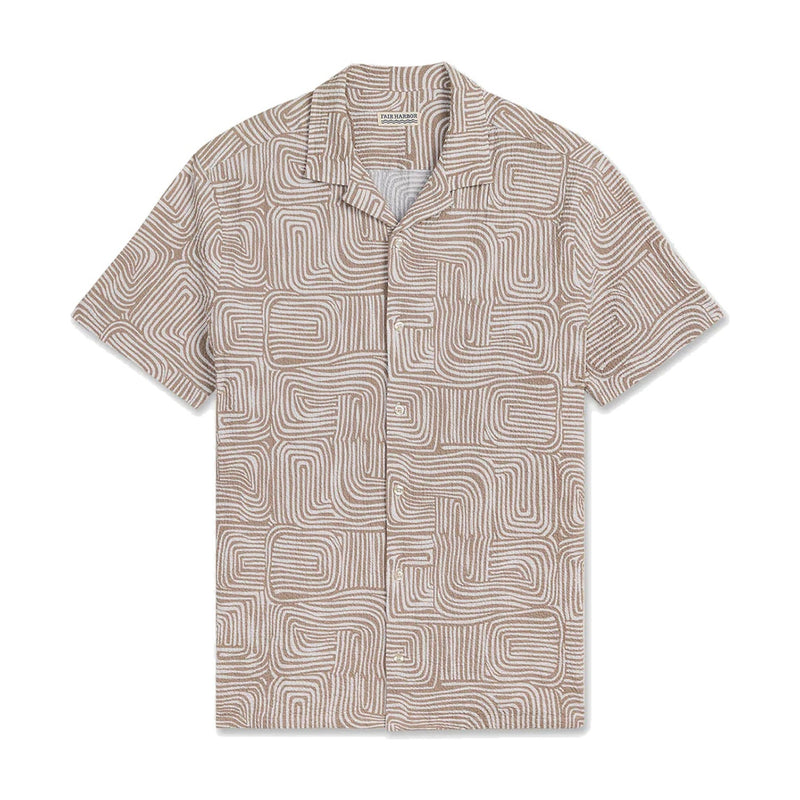 Castaway Textured Camp Shirt – Wavy Sands