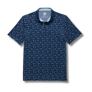 Chester Americana Summer BBQ Print Performance Polo - Rooster 